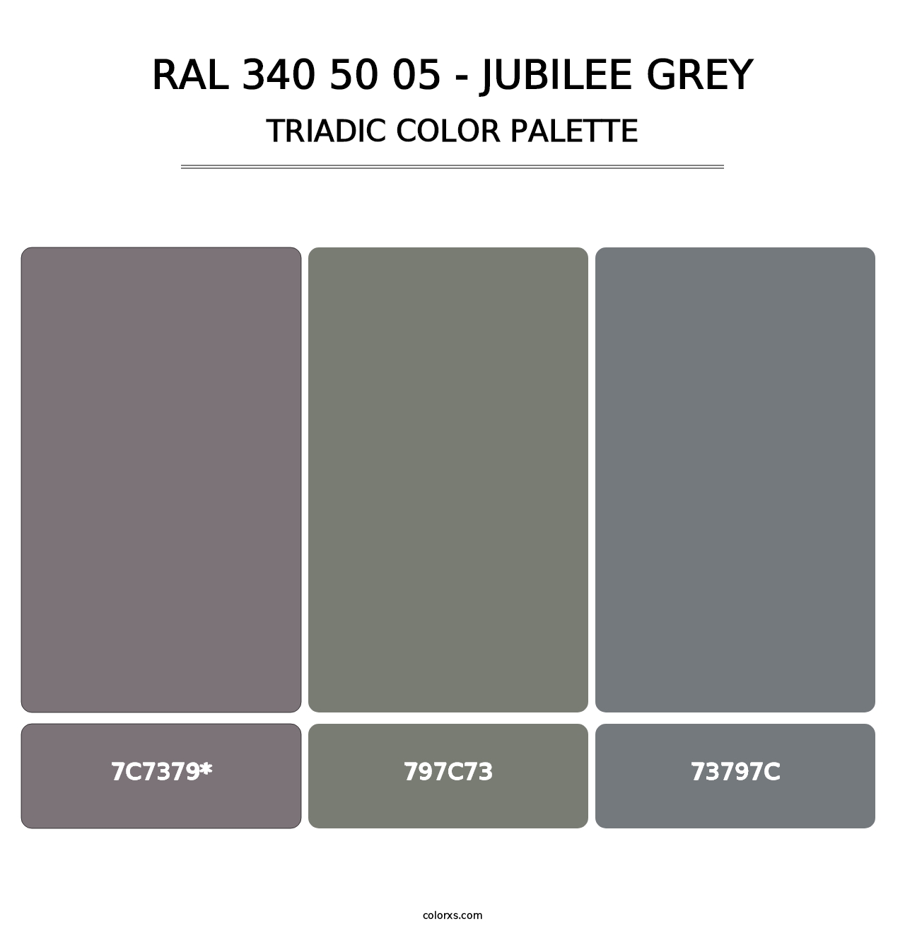 RAL 340 50 05 - Jubilee Grey - Triadic Color Palette