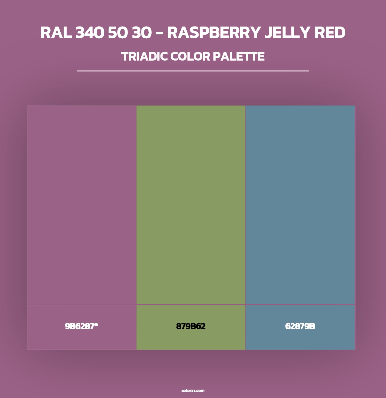 RAL 340 50 30 - Raspberry Jelly Red - Triadic Color Palette