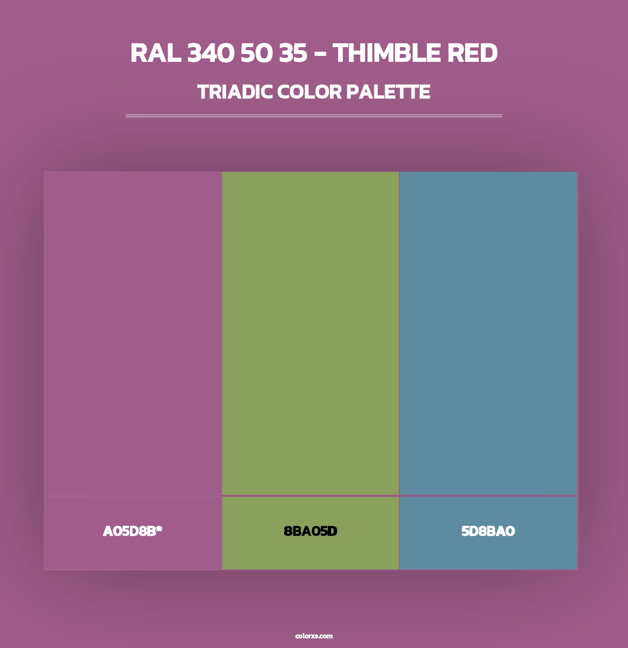 RAL 340 50 35 - Thimble Red - Triadic Color Palette