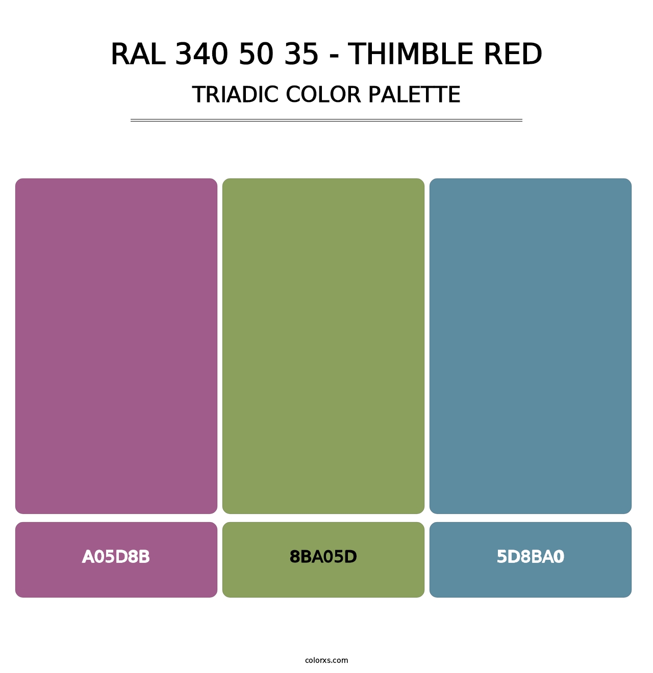 RAL 340 50 35 - Thimble Red - Triadic Color Palette