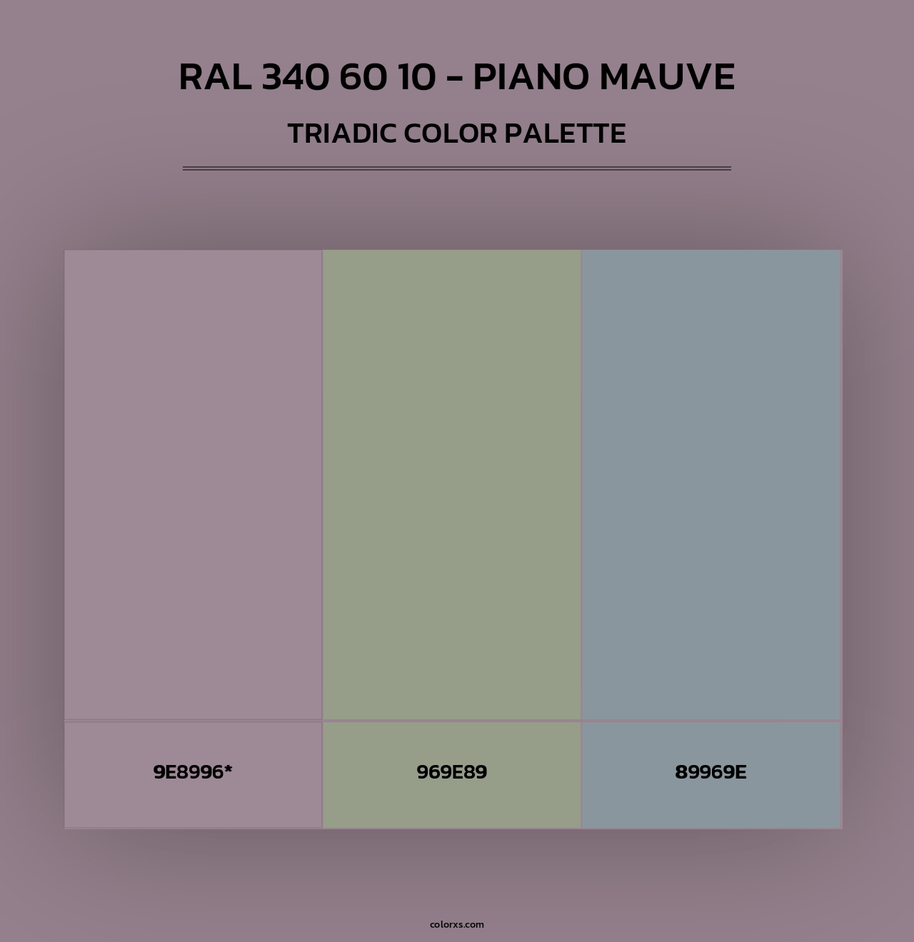 RAL 340 60 10 - Piano Mauve - Triadic Color Palette