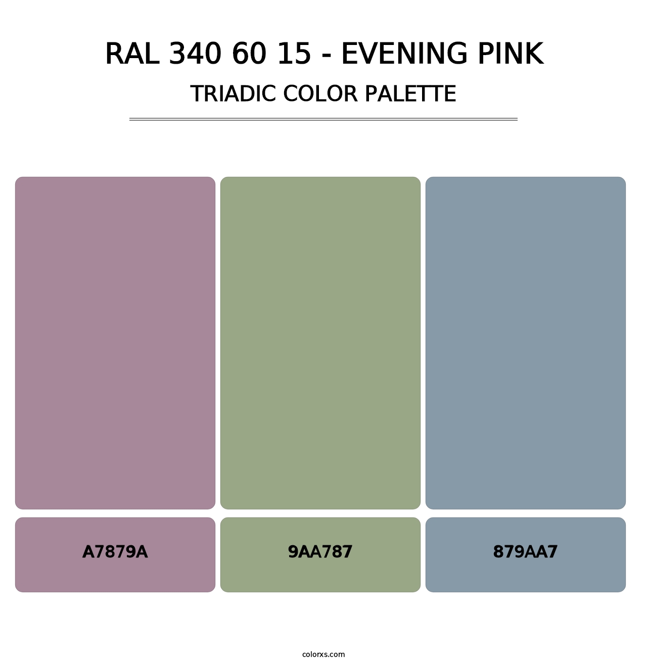 RAL 340 60 15 - Evening Pink - Triadic Color Palette