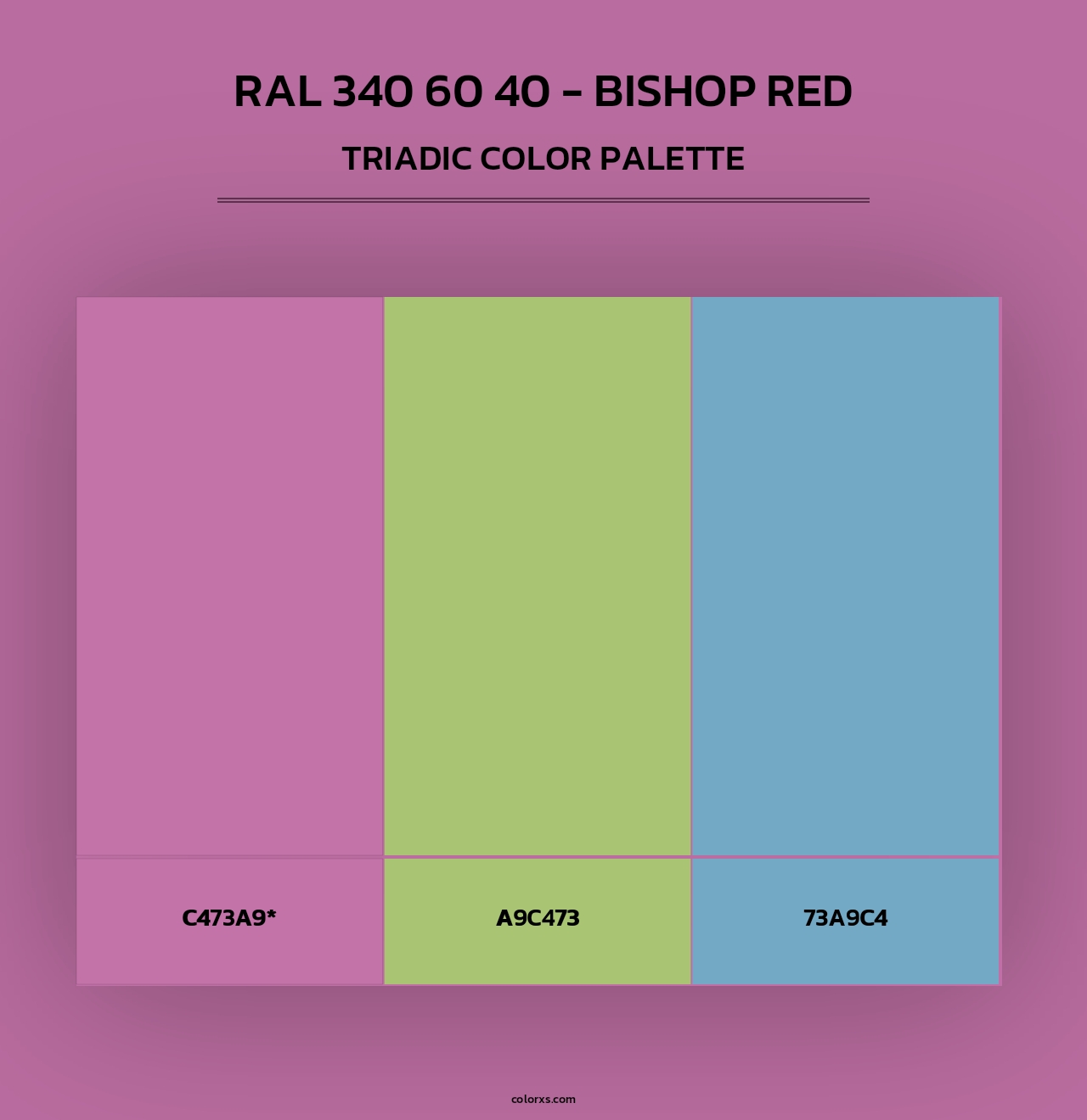 RAL 340 60 40 - Bishop Red - Triadic Color Palette