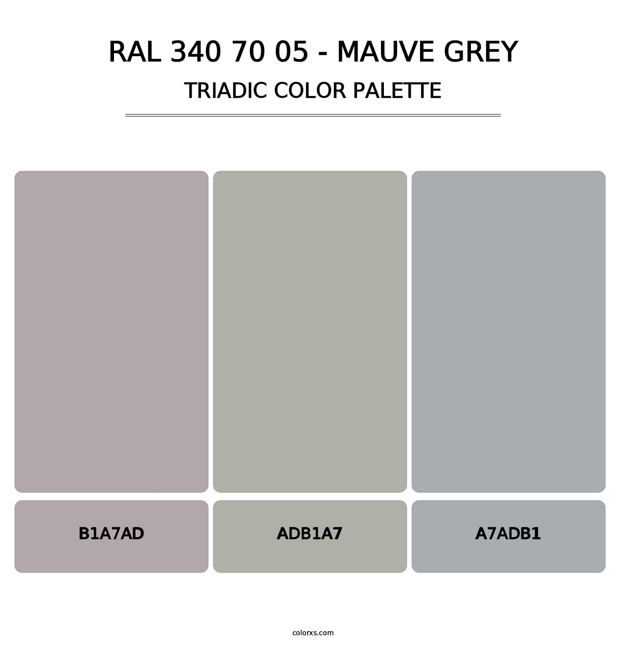 RAL 340 70 05 - Mauve Grey - Triadic Color Palette