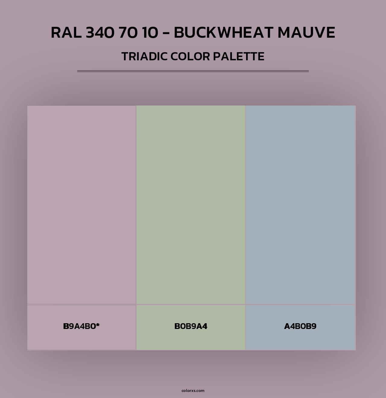 RAL 340 70 10 - Buckwheat Mauve - Triadic Color Palette