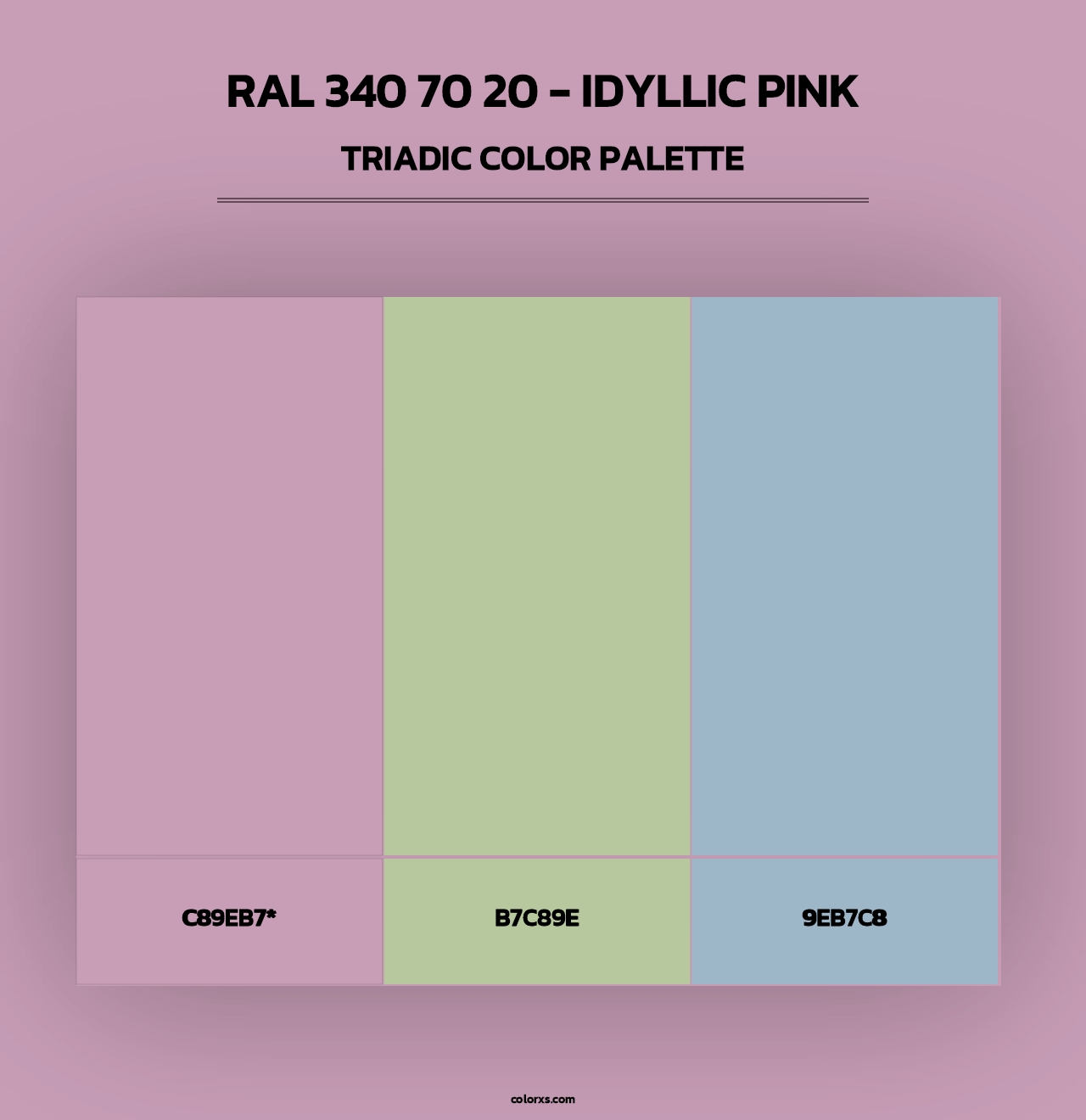 RAL 340 70 20 - Idyllic Pink - Triadic Color Palette