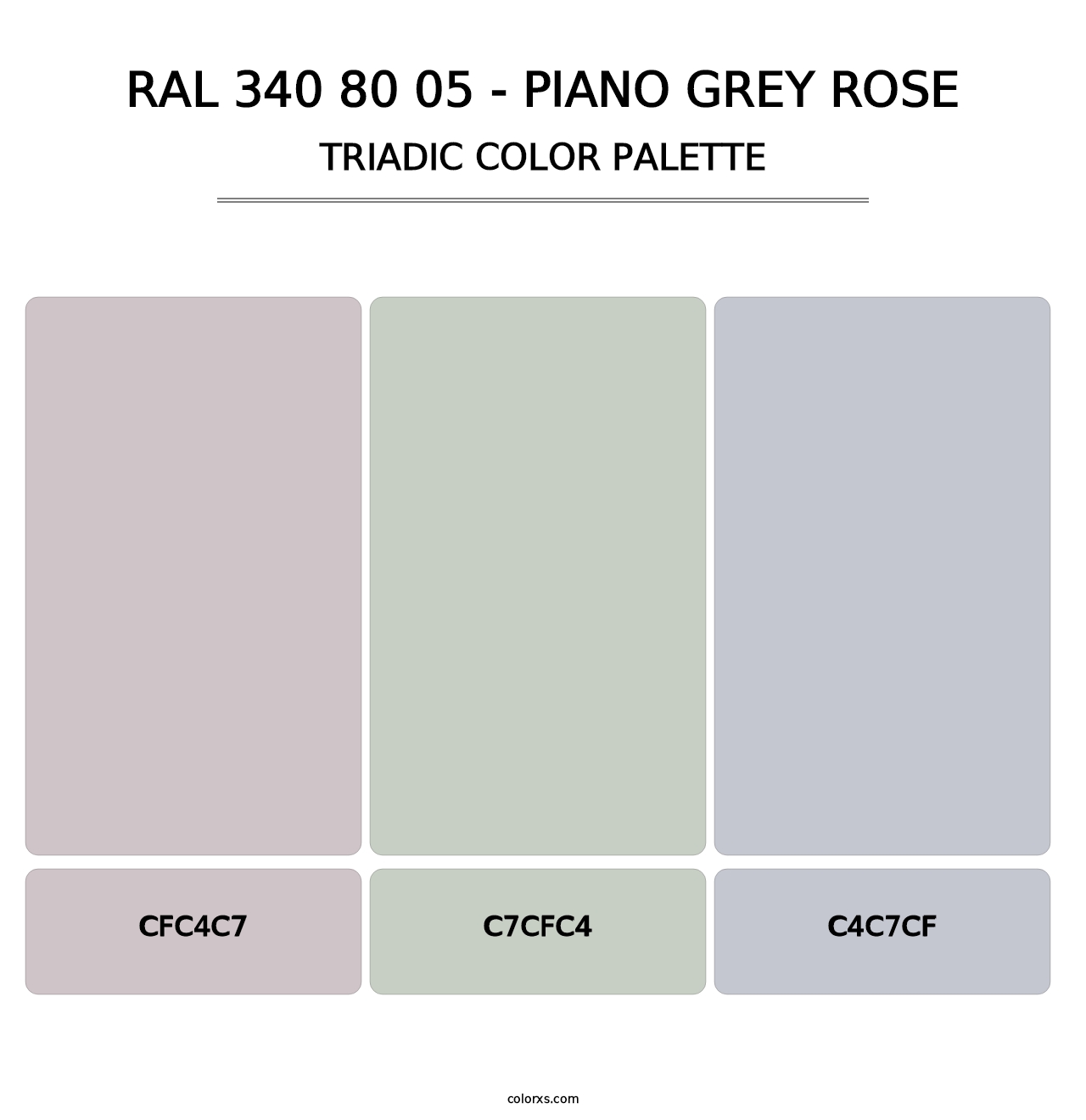 RAL 340 80 05 - Piano Grey Rose - Triadic Color Palette