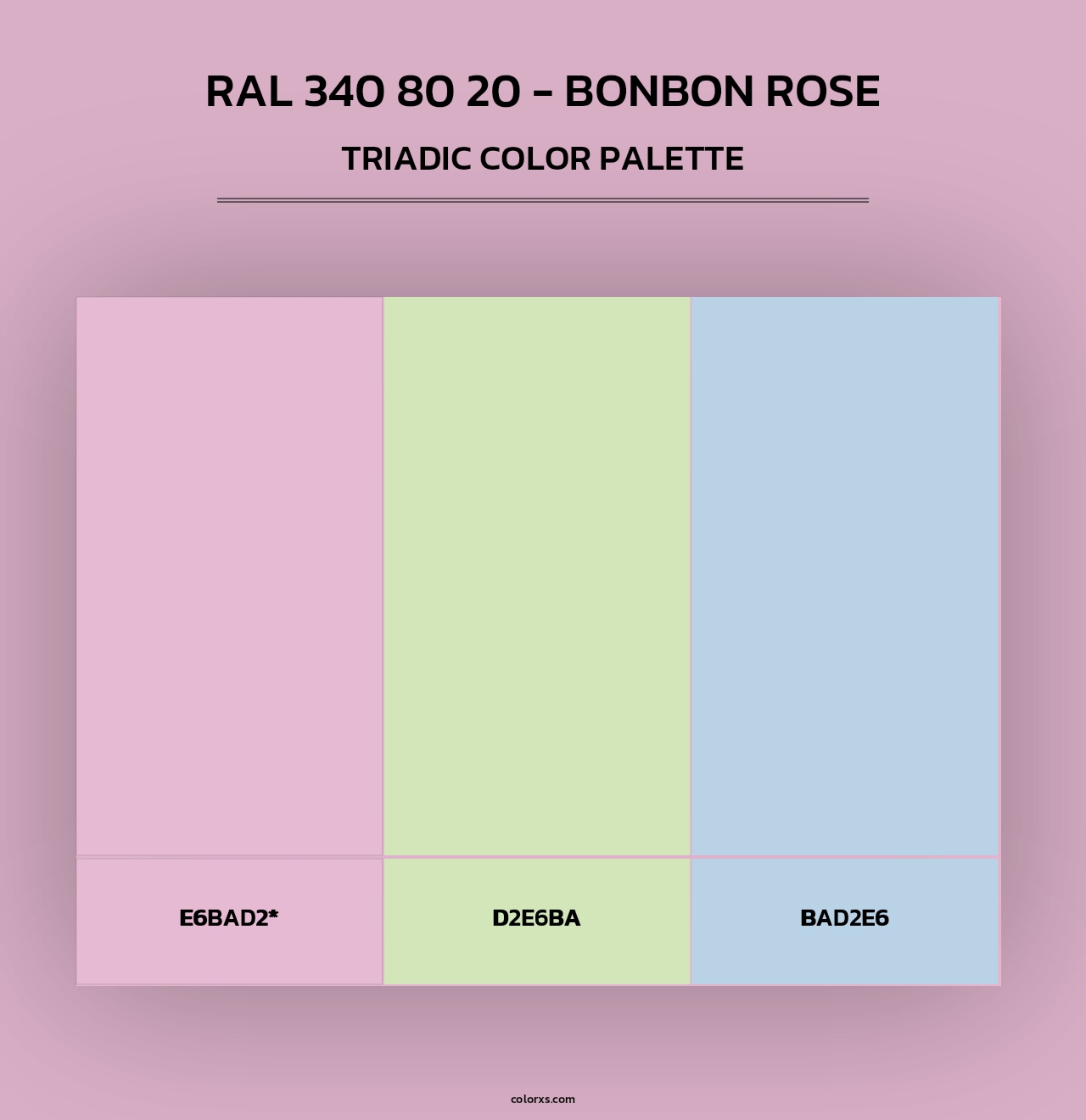 RAL 340 80 20 - Bonbon Rose - Triadic Color Palette