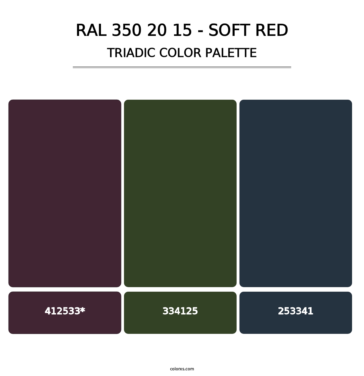 RAL 350 20 15 - Soft Red - Triadic Color Palette