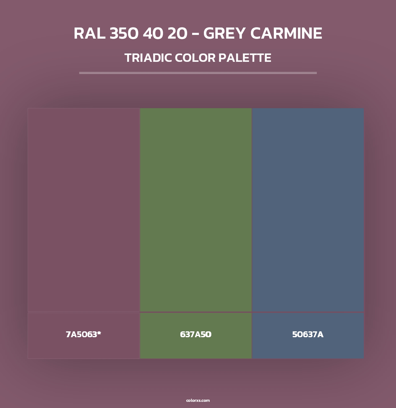RAL 350 40 20 - Grey Carmine - Triadic Color Palette