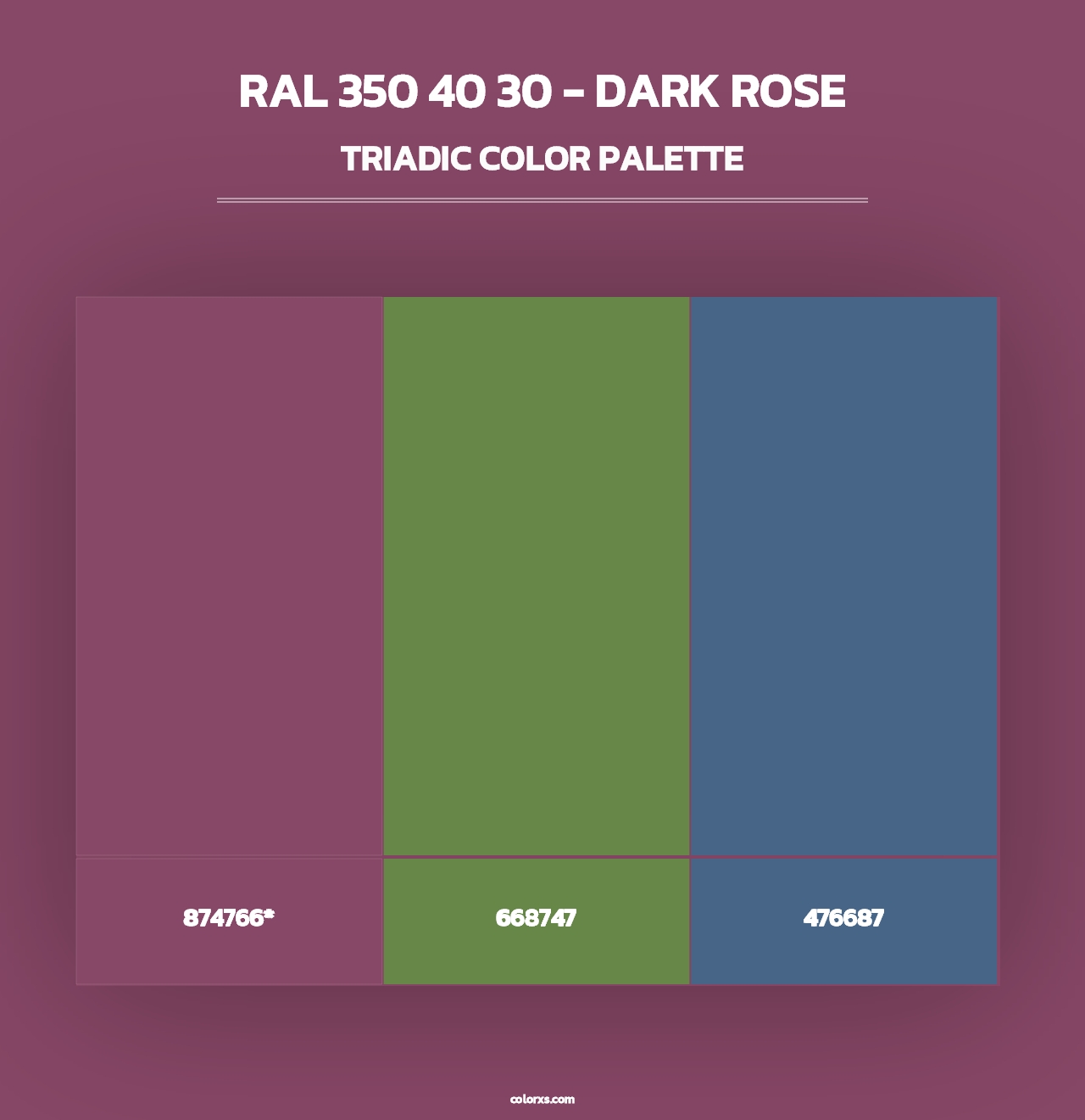 RAL 350 40 30 - Dark Rose - Triadic Color Palette