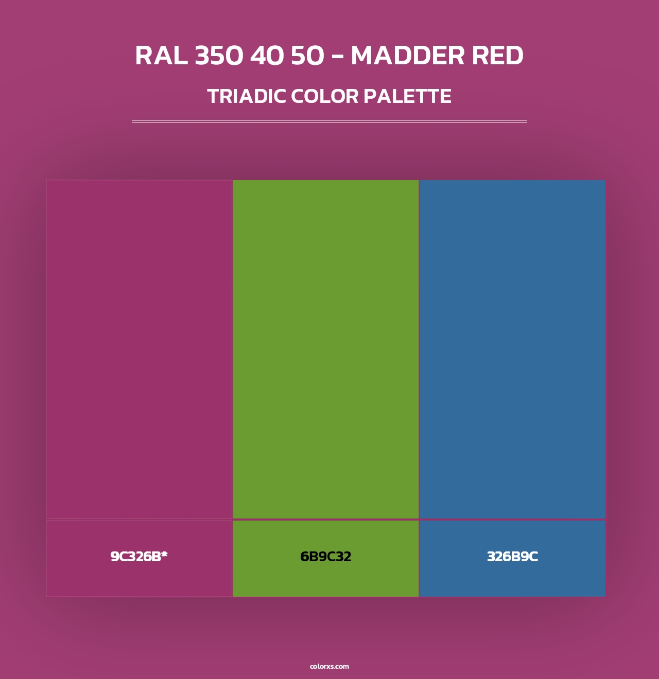 RAL 350 40 50 - Madder Red - Triadic Color Palette