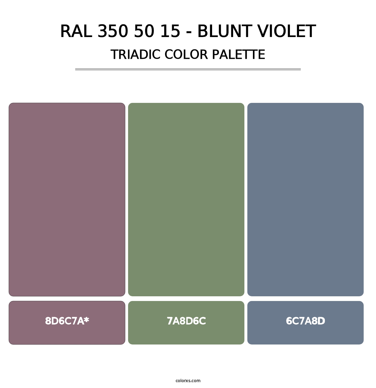 RAL 350 50 15 - Blunt Violet - Triadic Color Palette