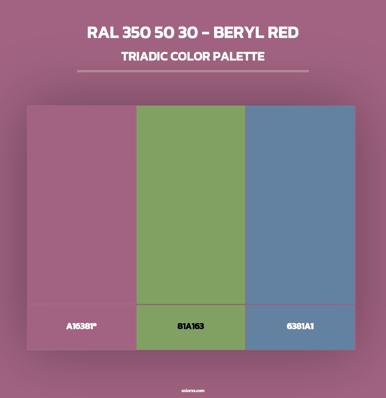 RAL 350 50 30 - Beryl Red - Triadic Color Palette