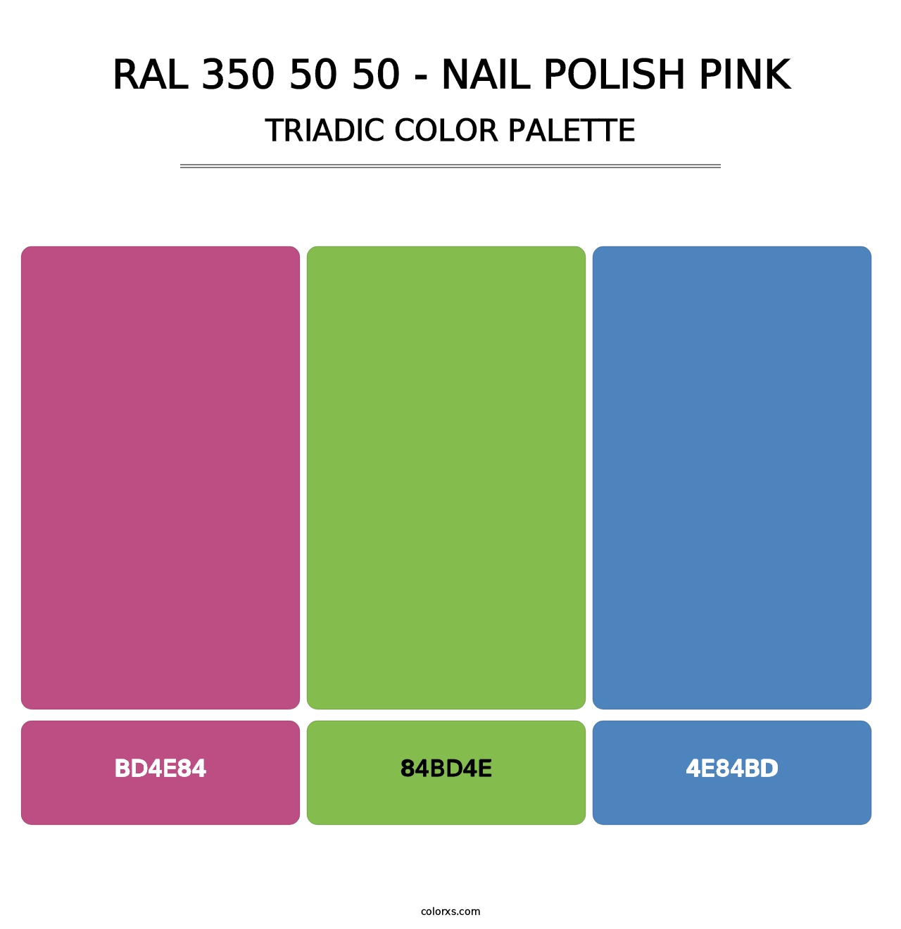 RAL 350 50 50 - Nail Polish Pink - Triadic Color Palette