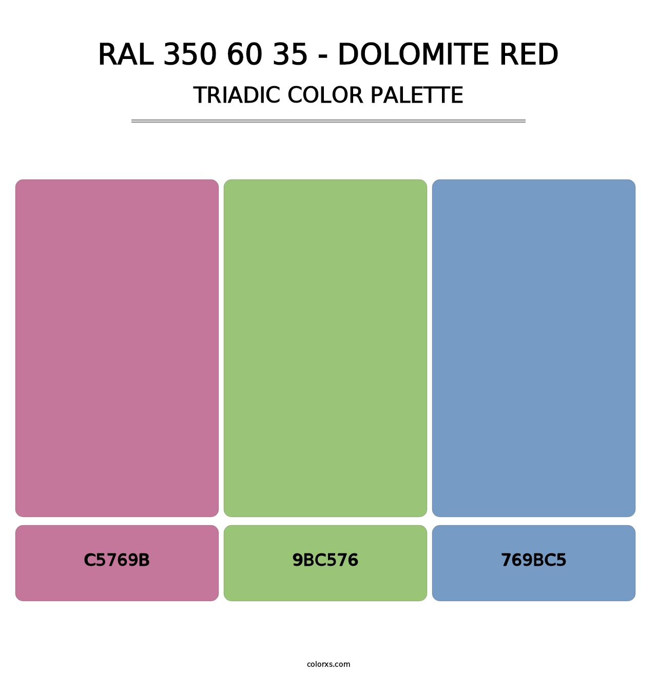 RAL 350 60 35 - Dolomite Red - Triadic Color Palette