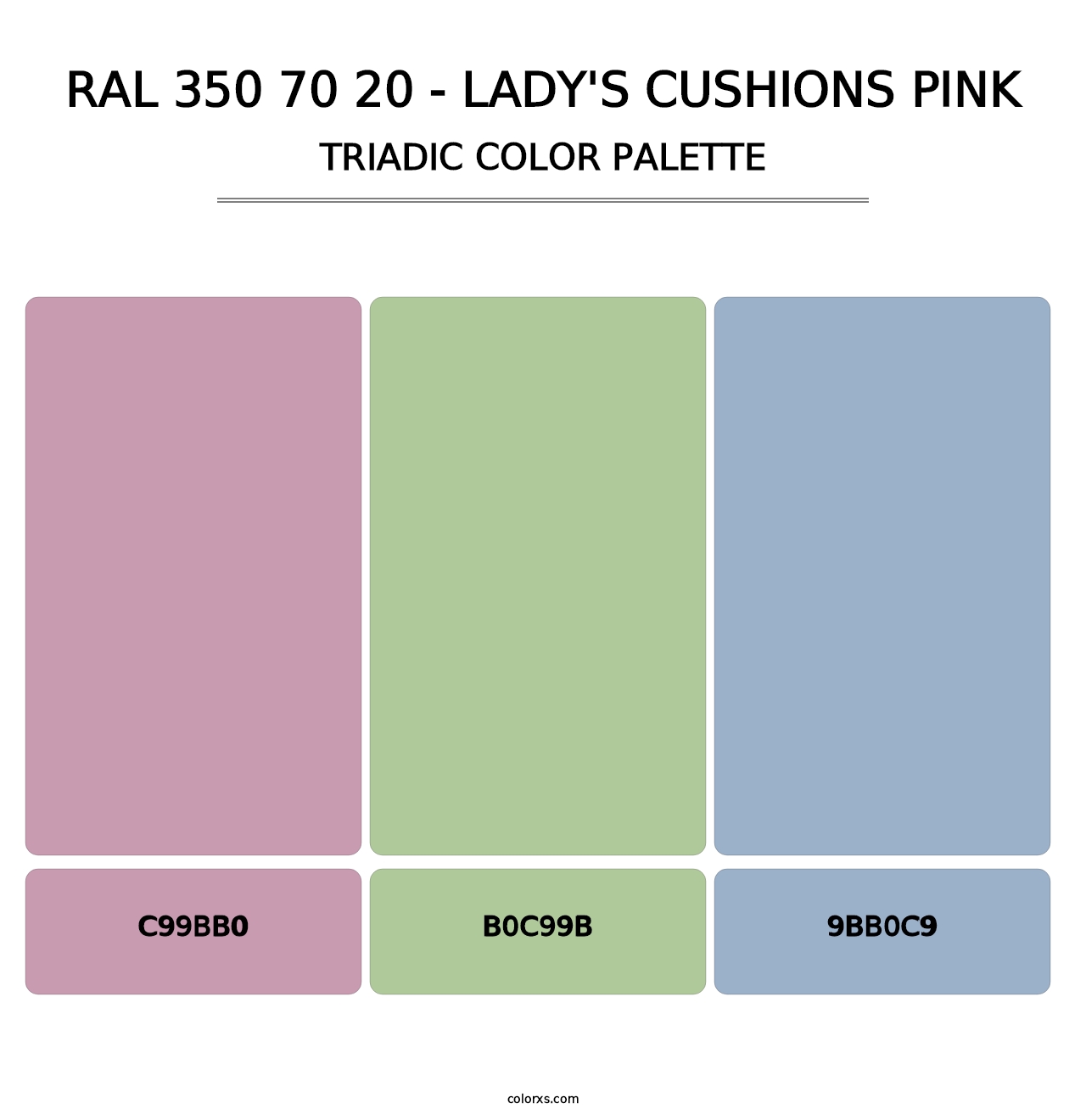 RAL 350 70 20 - Lady's Cushions Pink - Triadic Color Palette