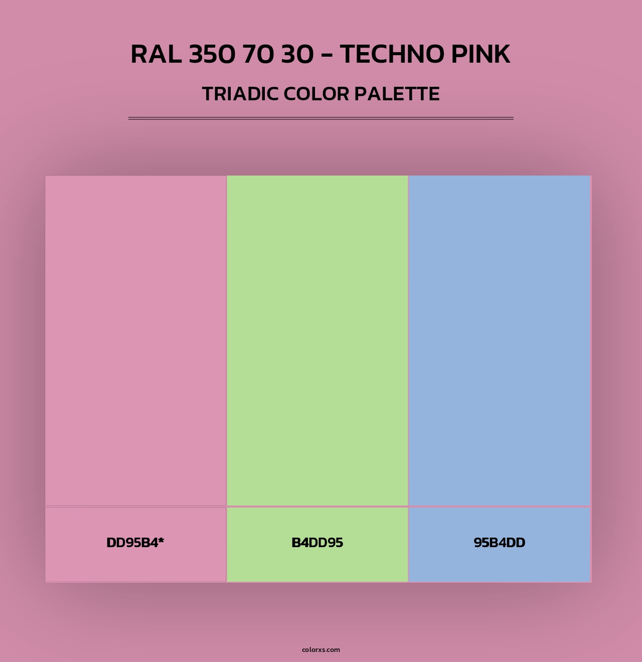 RAL 350 70 30 - Techno Pink - Triadic Color Palette