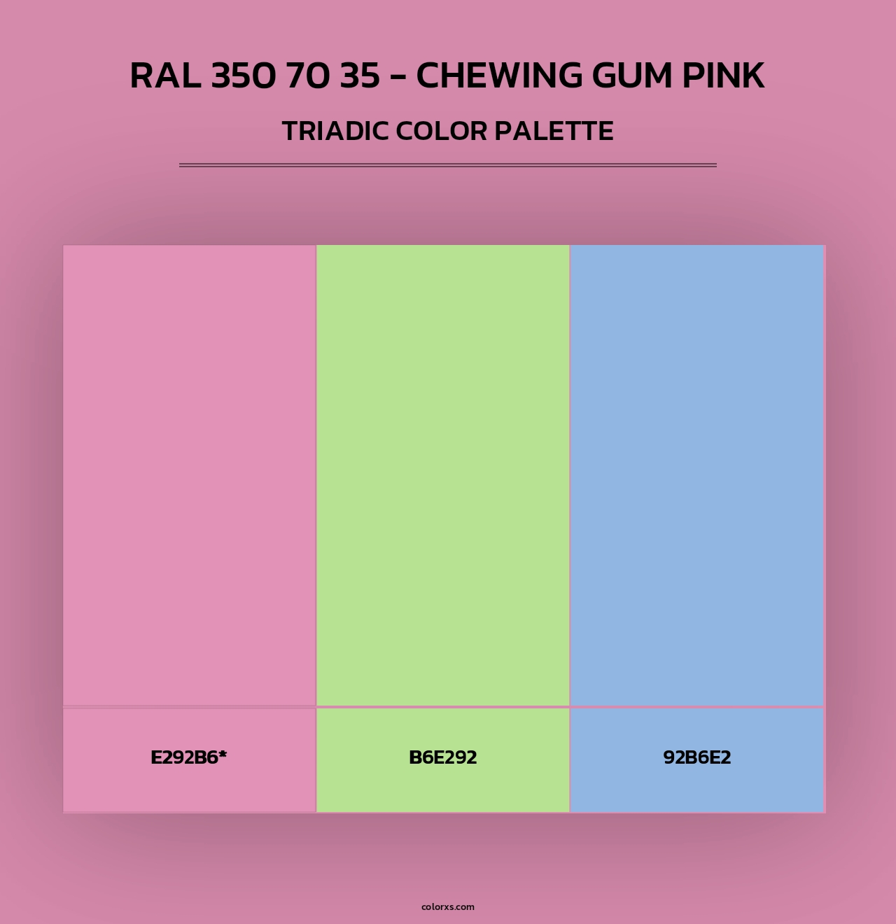 RAL 350 70 35 - Chewing Gum Pink - Triadic Color Palette