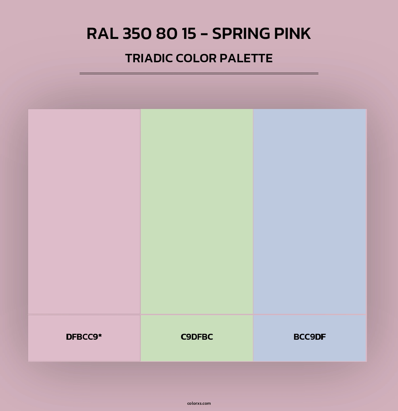 RAL 350 80 15 - Spring Pink - Triadic Color Palette