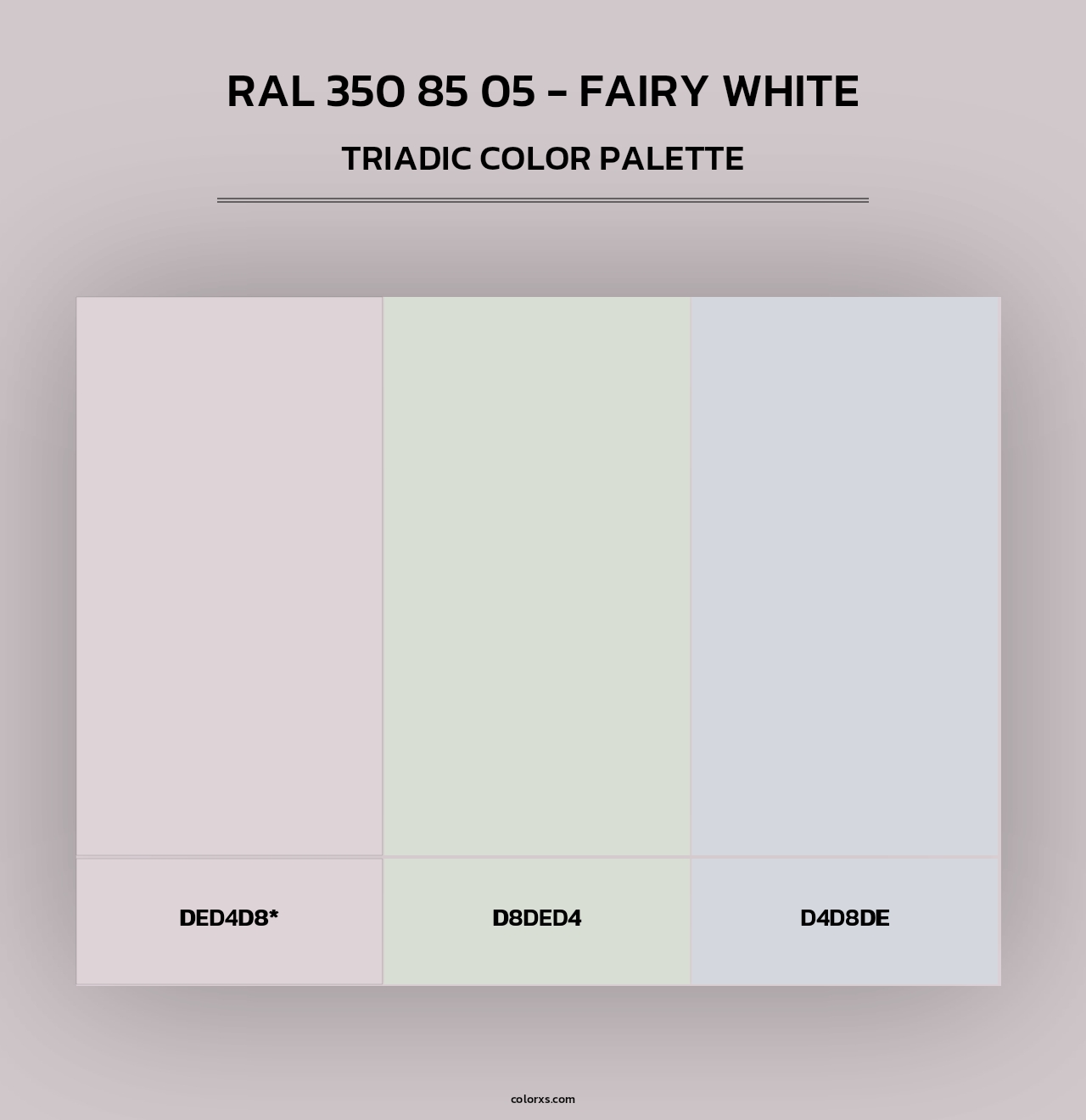 RAL 350 85 05 - Fairy White - Triadic Color Palette