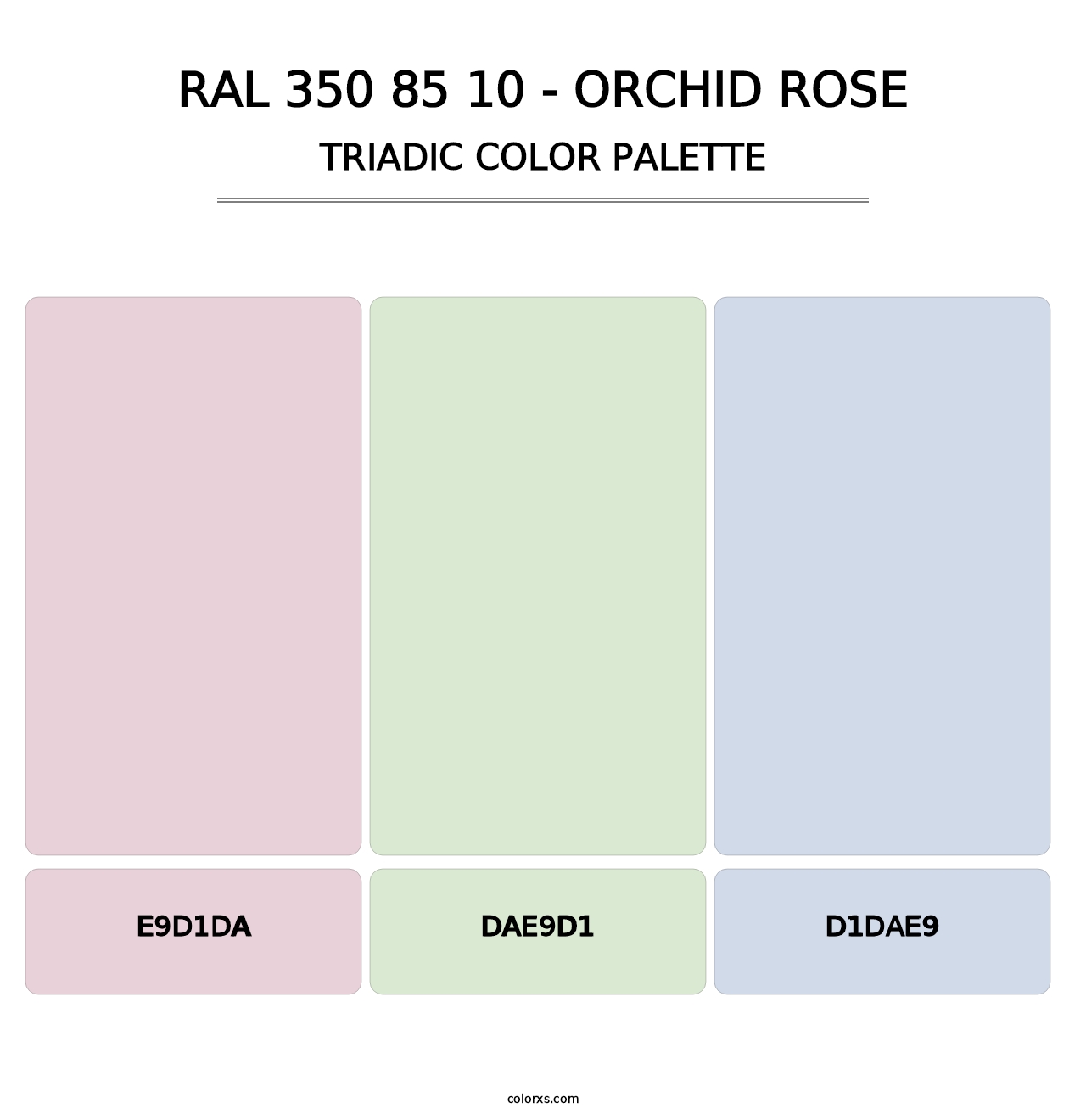 RAL 350 85 10 - Orchid Rose - Triadic Color Palette