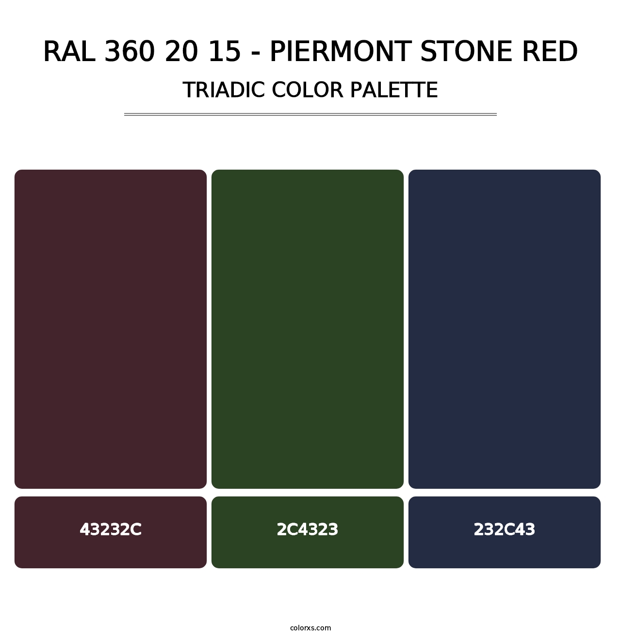 RAL 360 20 15 - Piermont Stone Red - Triadic Color Palette