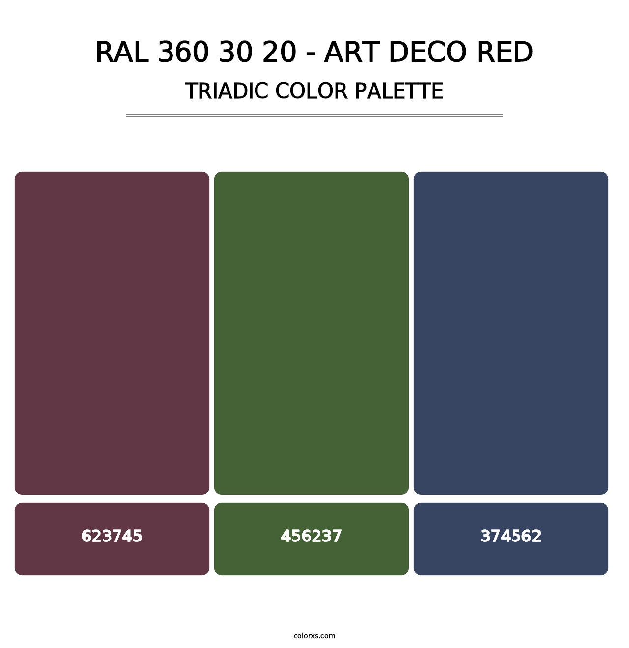 RAL 360 30 20 - Art Deco Red - Triadic Color Palette