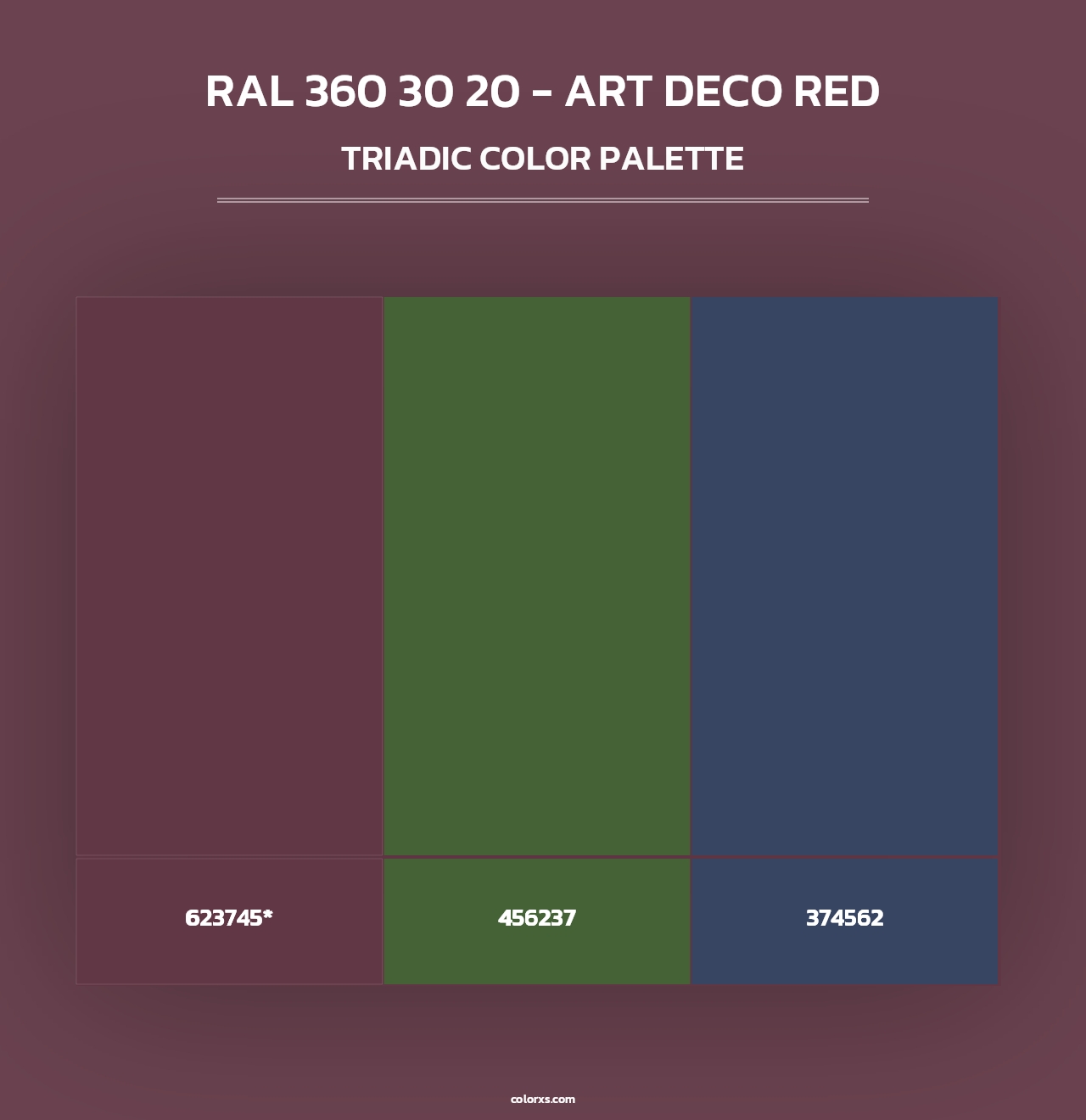 RAL 360 30 20 - Art Deco Red - Triadic Color Palette