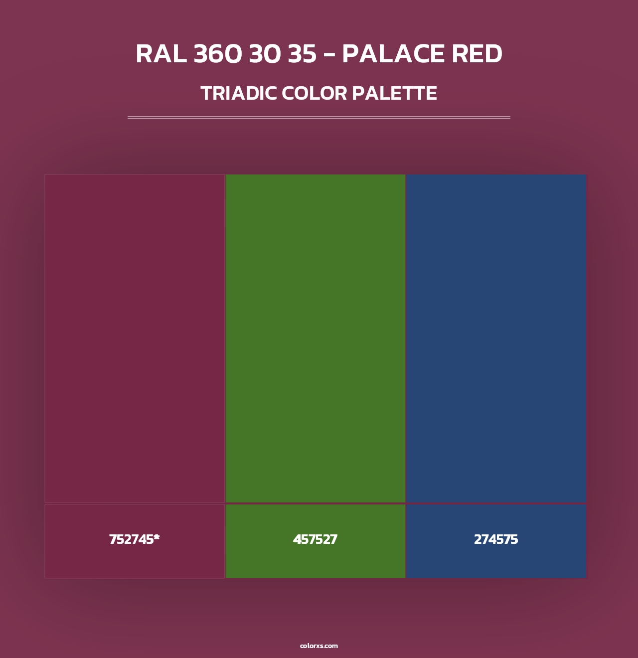RAL 360 30 35 - Palace Red - Triadic Color Palette
