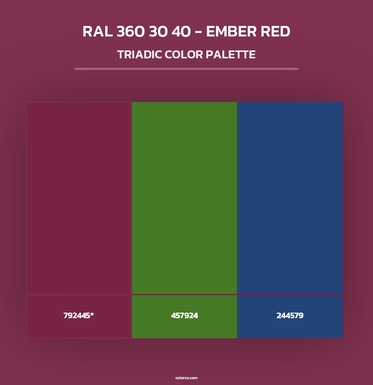 RAL 360 30 40 - Ember Red - Triadic Color Palette
