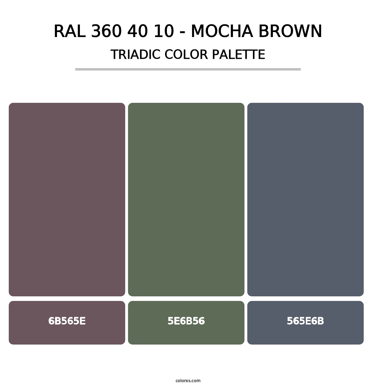 RAL 360 40 10 - Mocha Brown - Triadic Color Palette