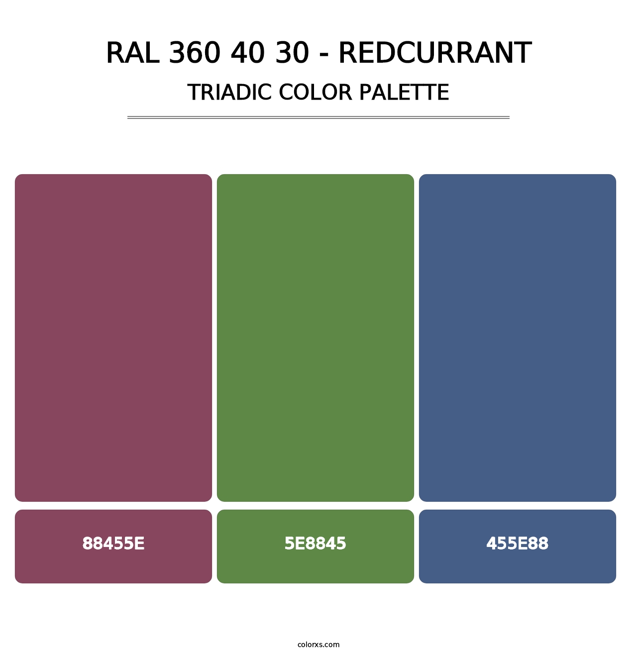 RAL 360 40 30 - Redcurrant - Triadic Color Palette