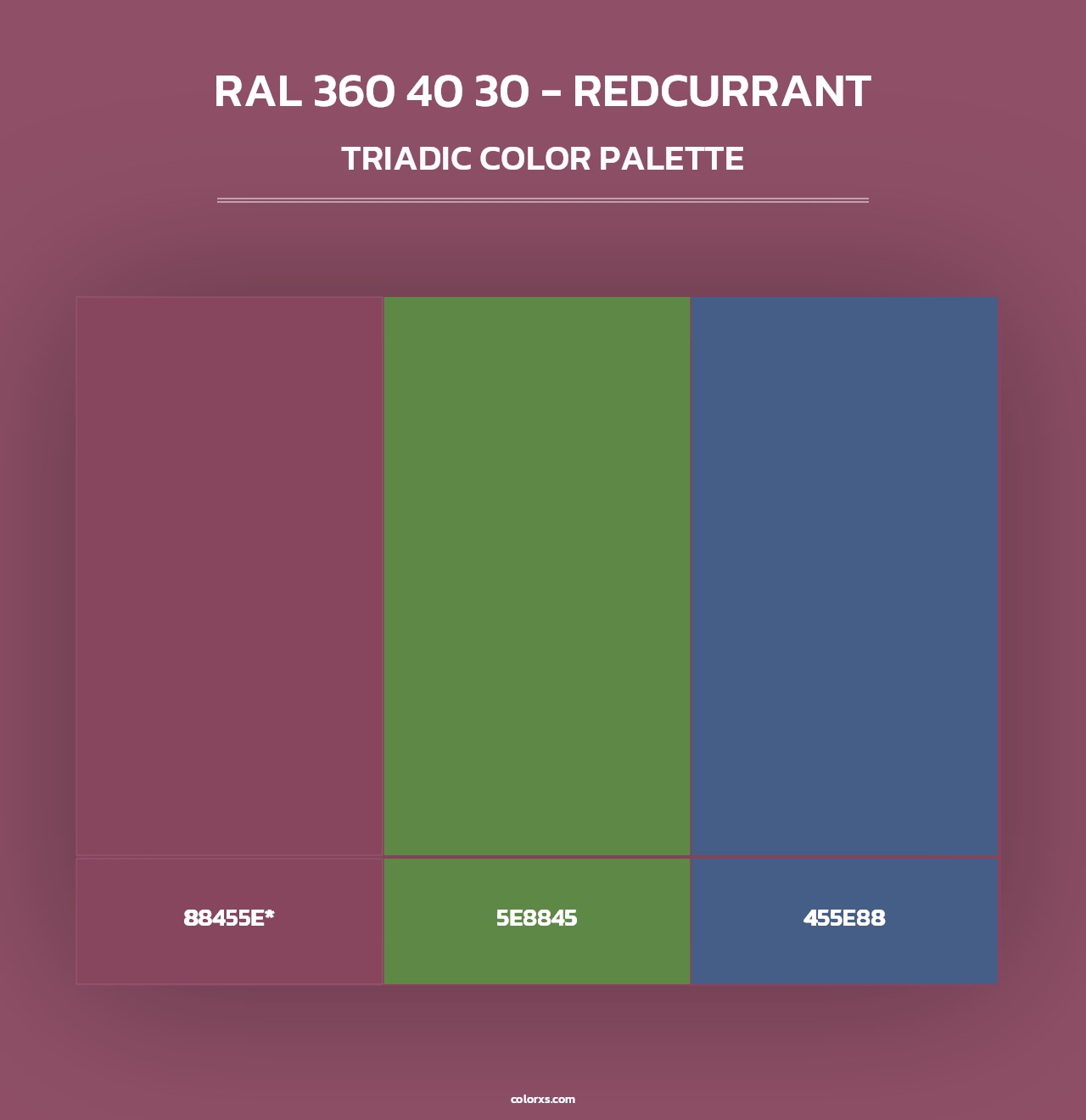 RAL 360 40 30 - Redcurrant - Triadic Color Palette