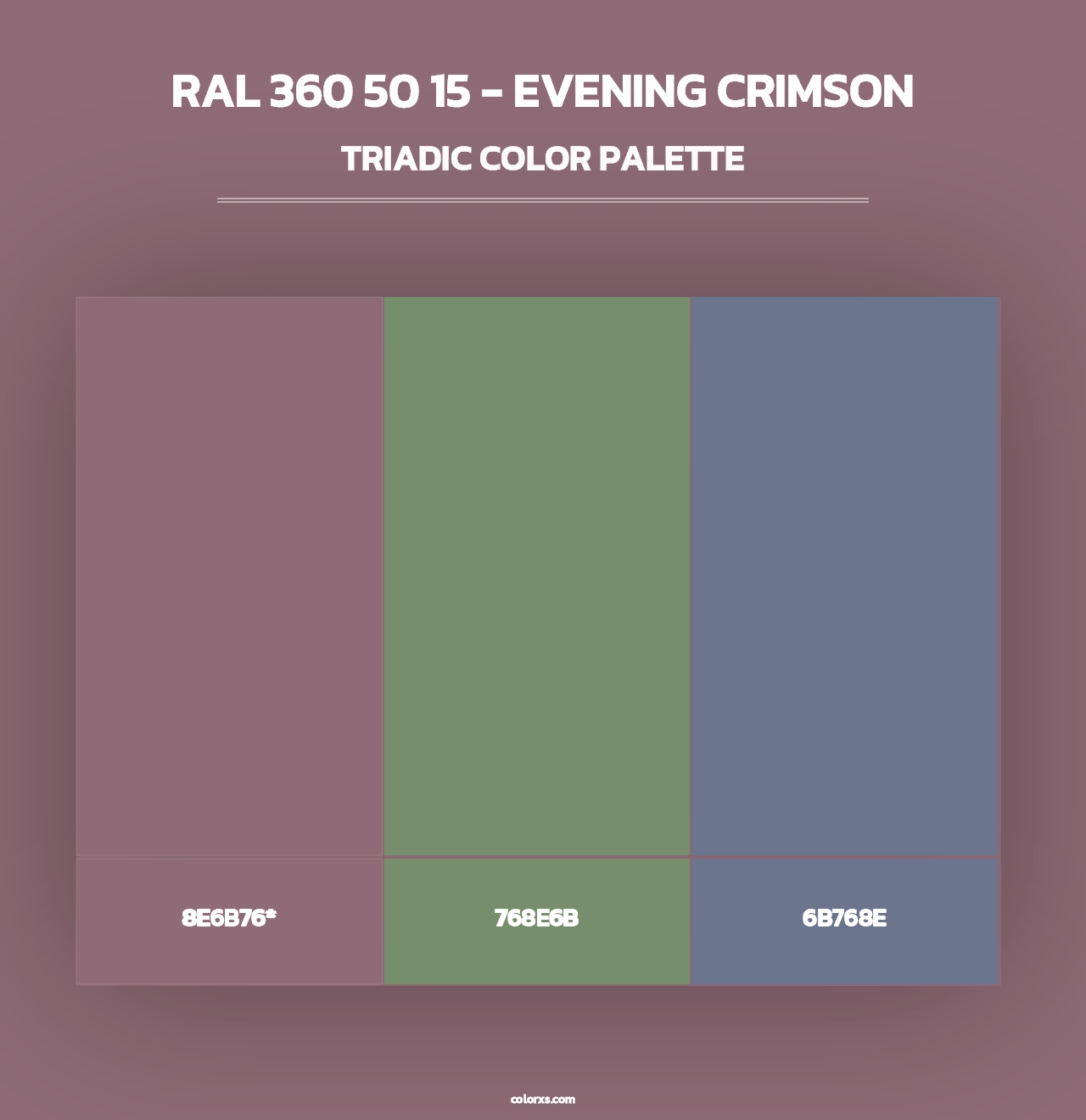 RAL 360 50 15 - Evening Crimson - Triadic Color Palette