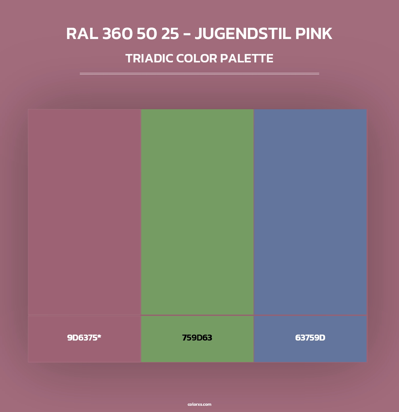 RAL 360 50 25 - Jugendstil Pink - Triadic Color Palette