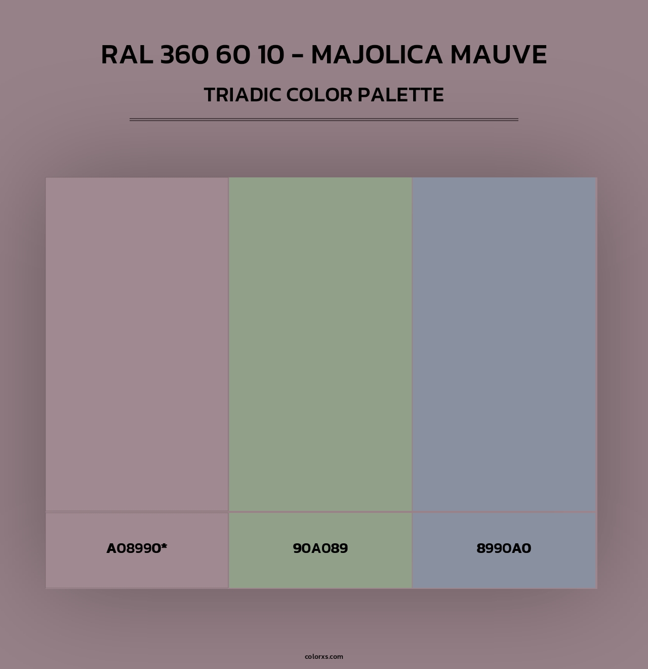 RAL 360 60 10 - Majolica Mauve - Triadic Color Palette