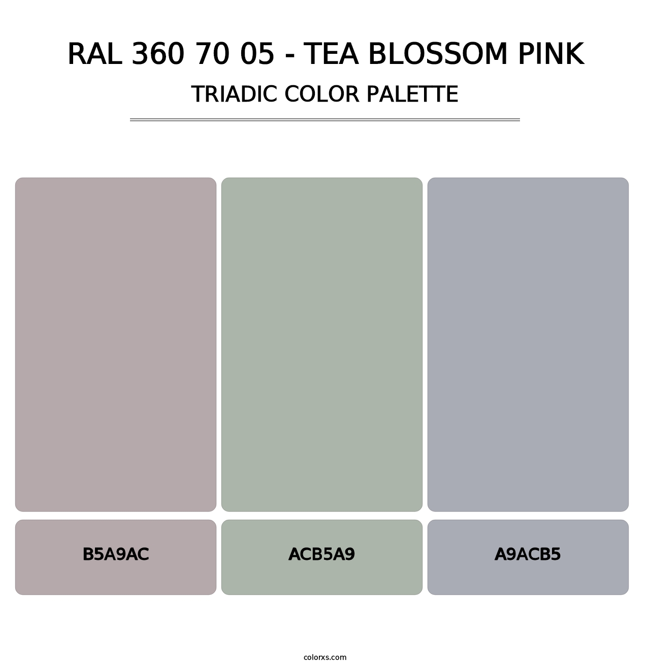 RAL 360 70 05 - Tea Blossom Pink - Triadic Color Palette