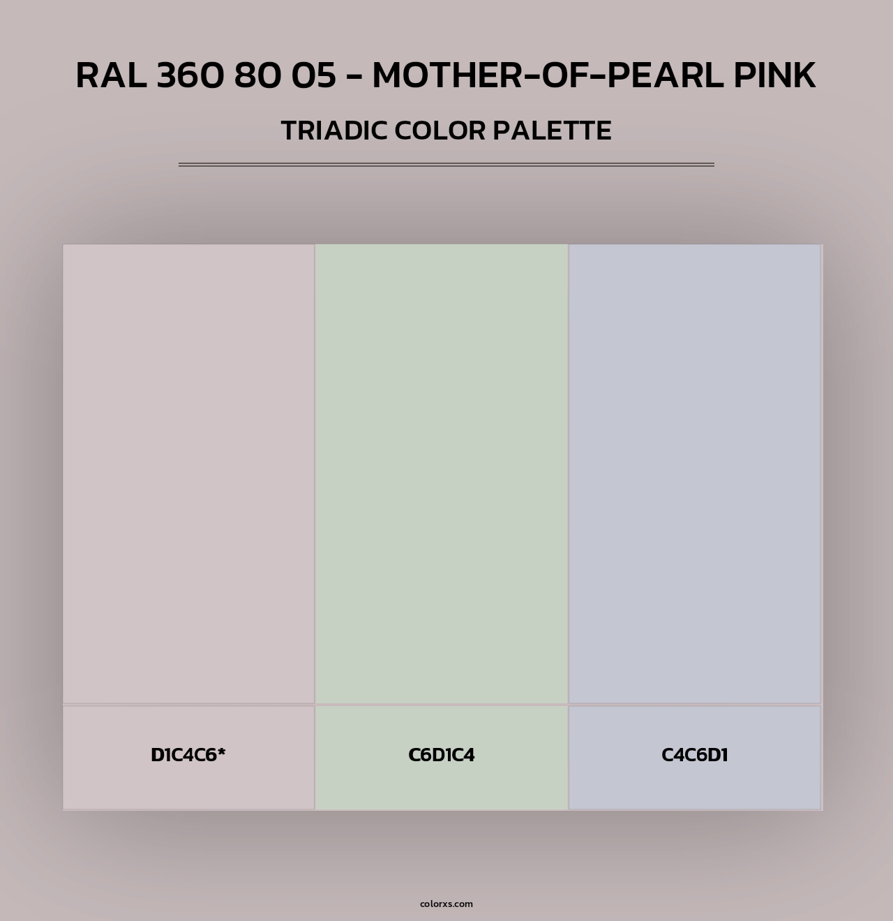 RAL 360 80 05 - Mother-Of-Pearl Pink - Triadic Color Palette