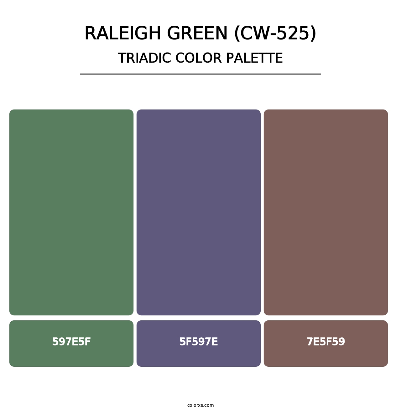 Raleigh Green (CW-525) - Triadic Color Palette