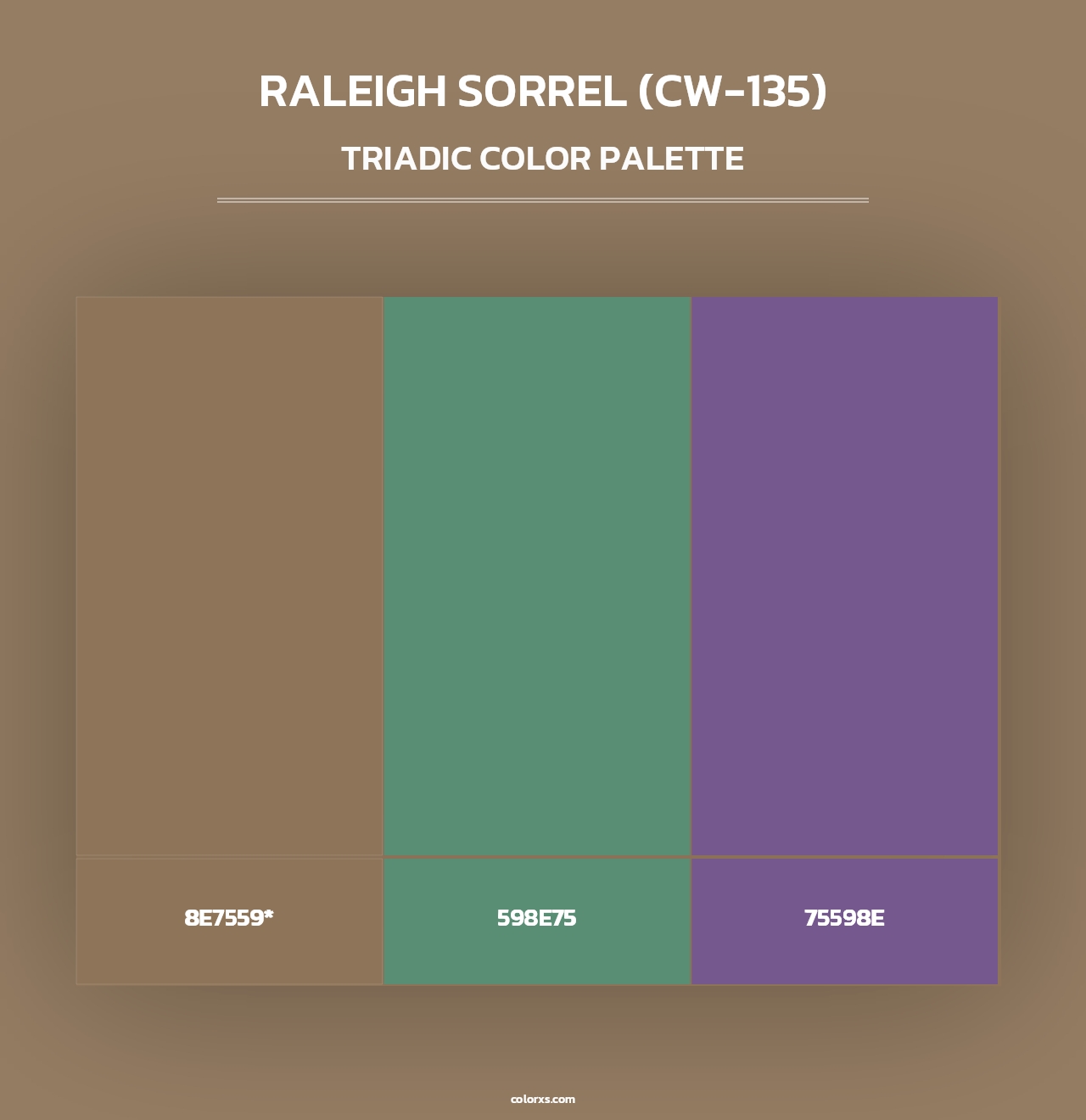 Raleigh Sorrel (CW-135) - Triadic Color Palette