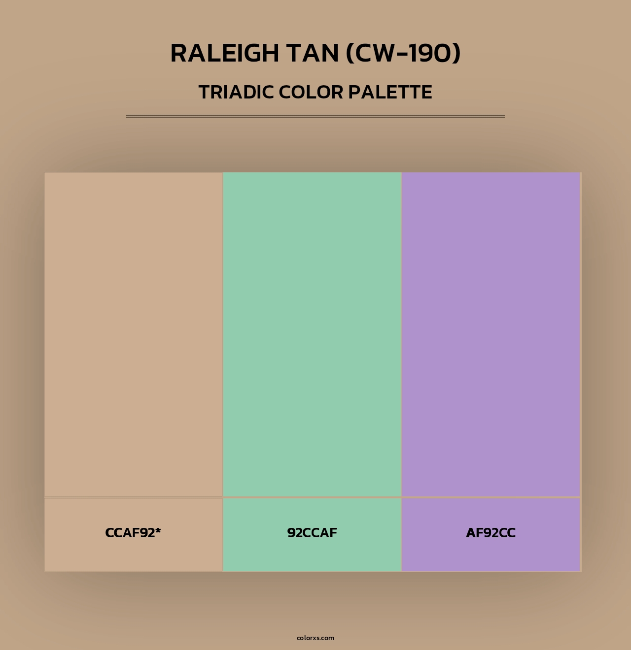 Raleigh Tan (CW-190) - Triadic Color Palette