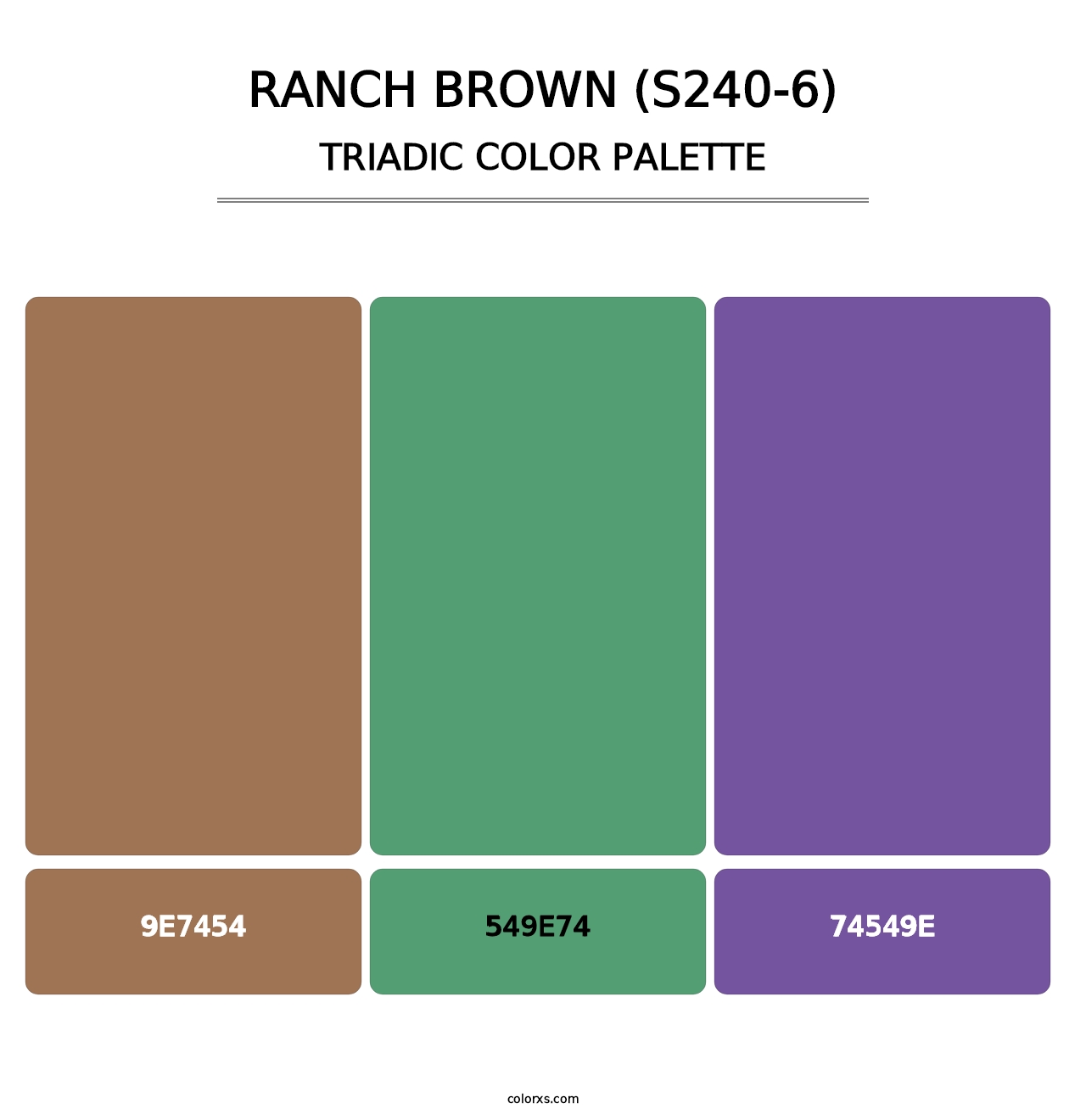 Ranch Brown (S240-6) - Triadic Color Palette