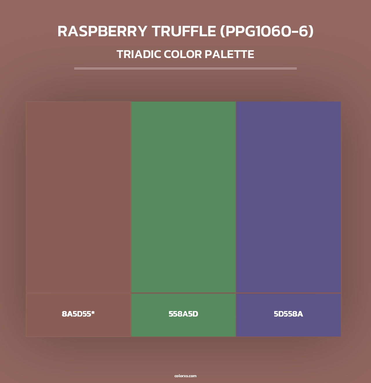 Raspberry Truffle (PPG1060-6) - Triadic Color Palette