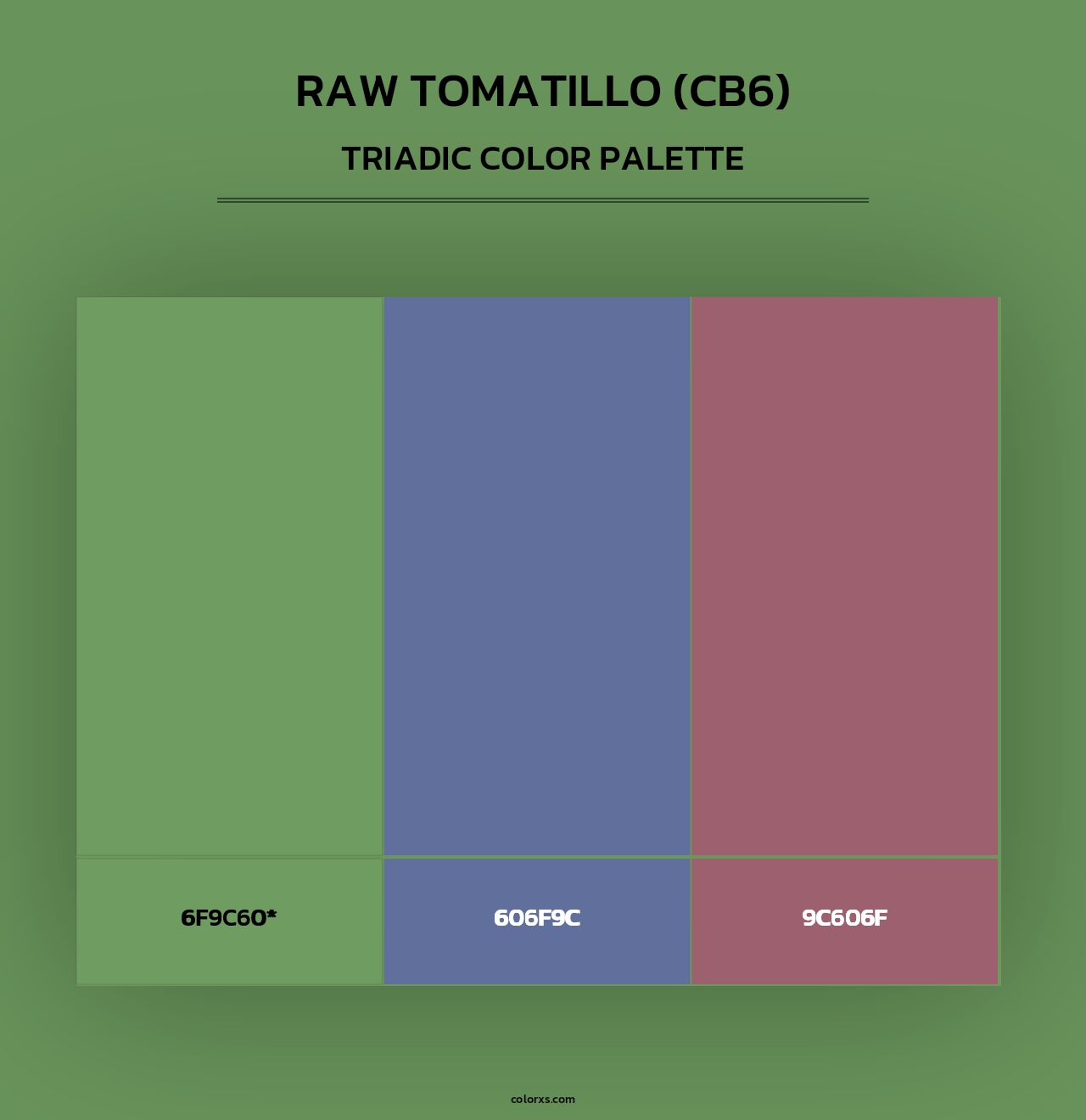 Raw Tomatillo (CB6) - Triadic Color Palette