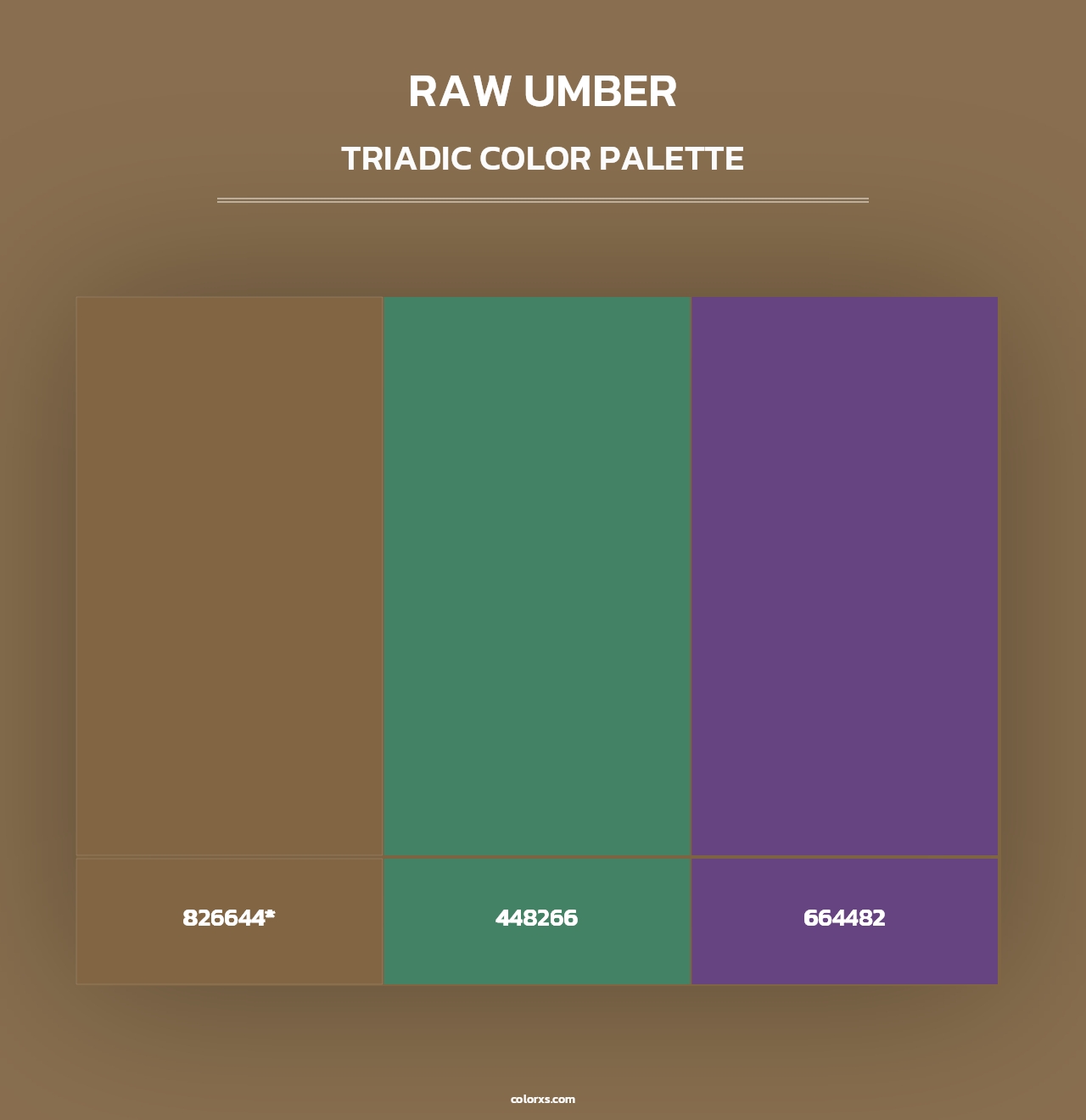 Raw Umber - Triadic Color Palette