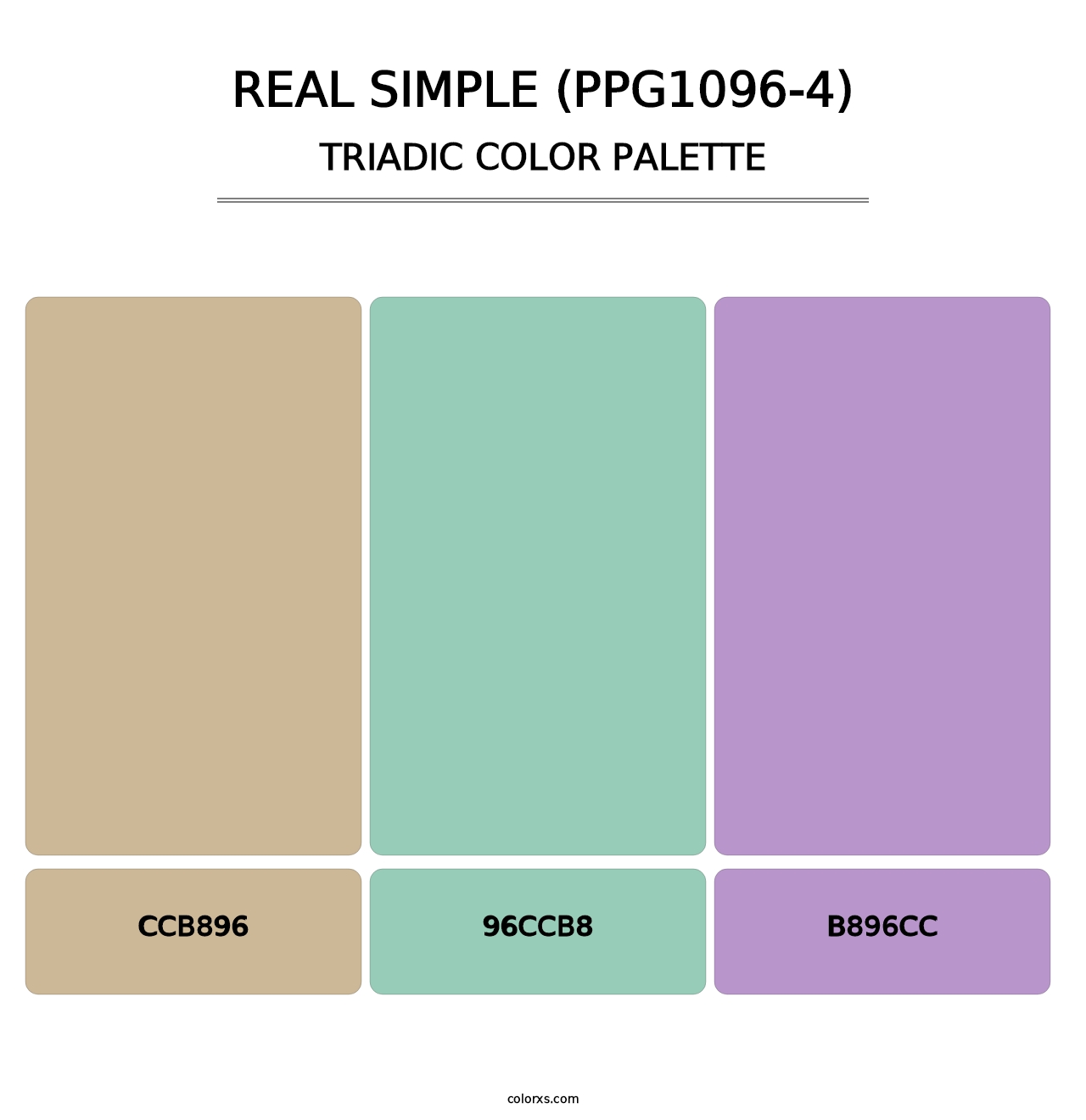 Real Simple (PPG1096-4) - Triadic Color Palette