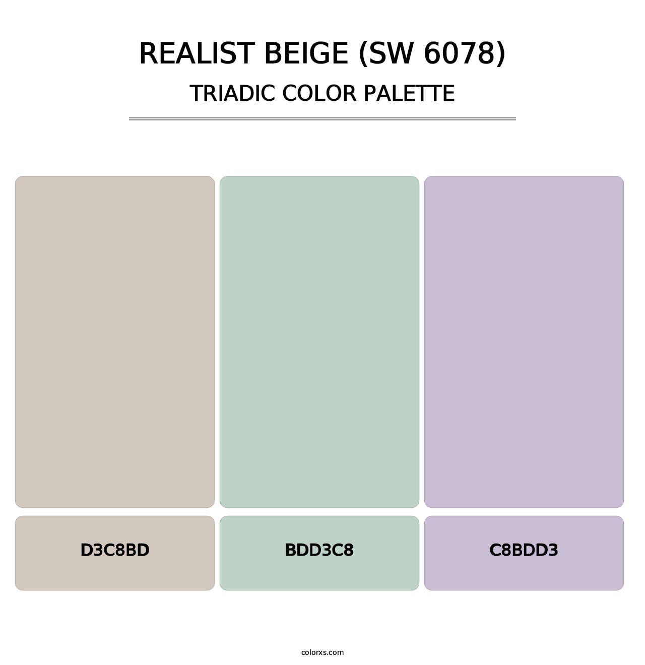 Realist Beige (SW 6078) - Triadic Color Palette