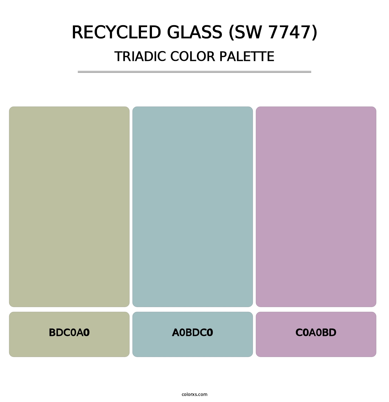Recycled Glass (SW 7747) - Triadic Color Palette