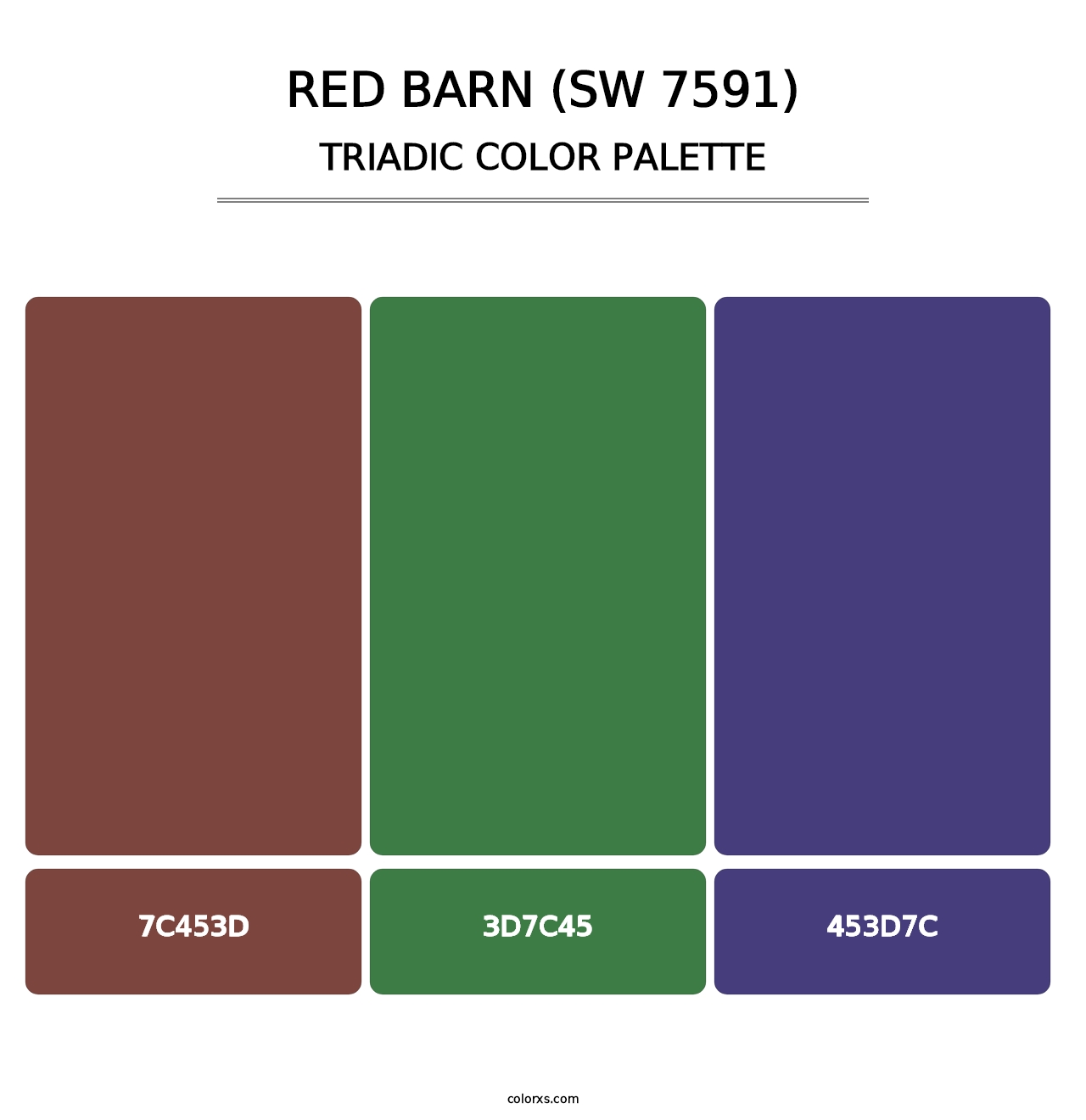 Red Barn (SW 7591) - Triadic Color Palette